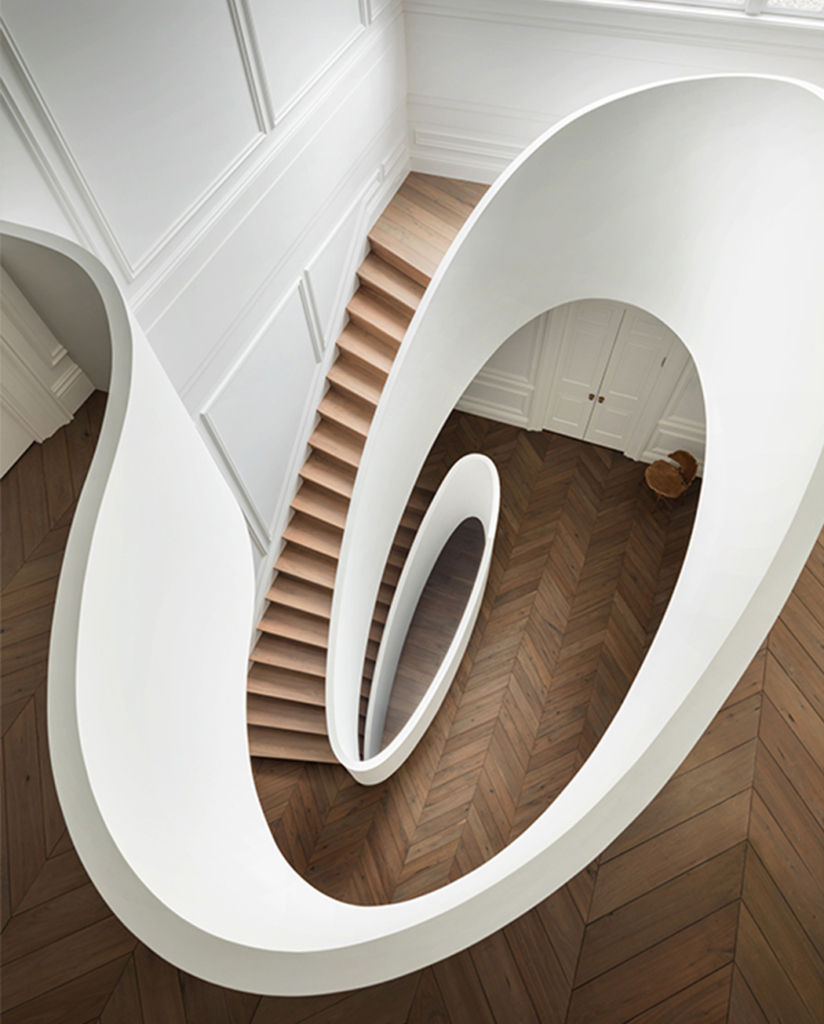 escaliers modern en bois en architecture